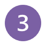 A purple circle with the number three in the center.