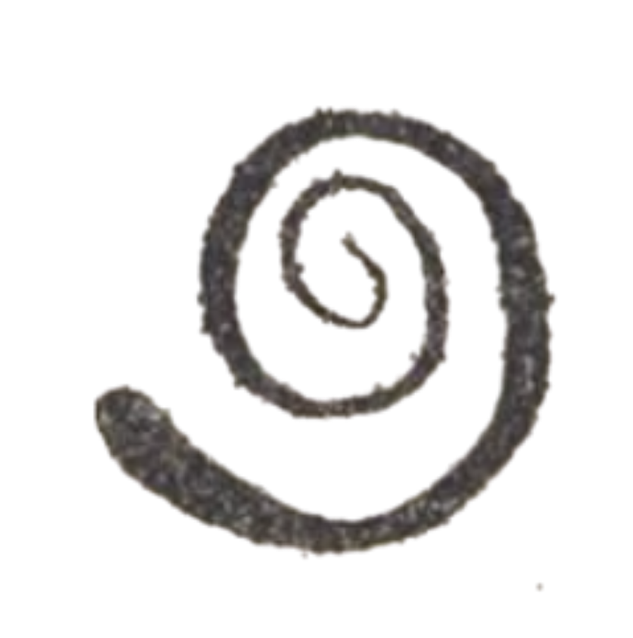 Close-up of a metallic spiral-shaped object with a textured surface, viewed from above against a black background.