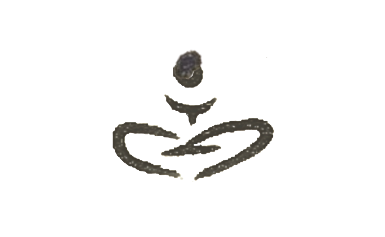 A handwritten-style heart with an arrow through it, and a small dark object above it. The background is clear or white.