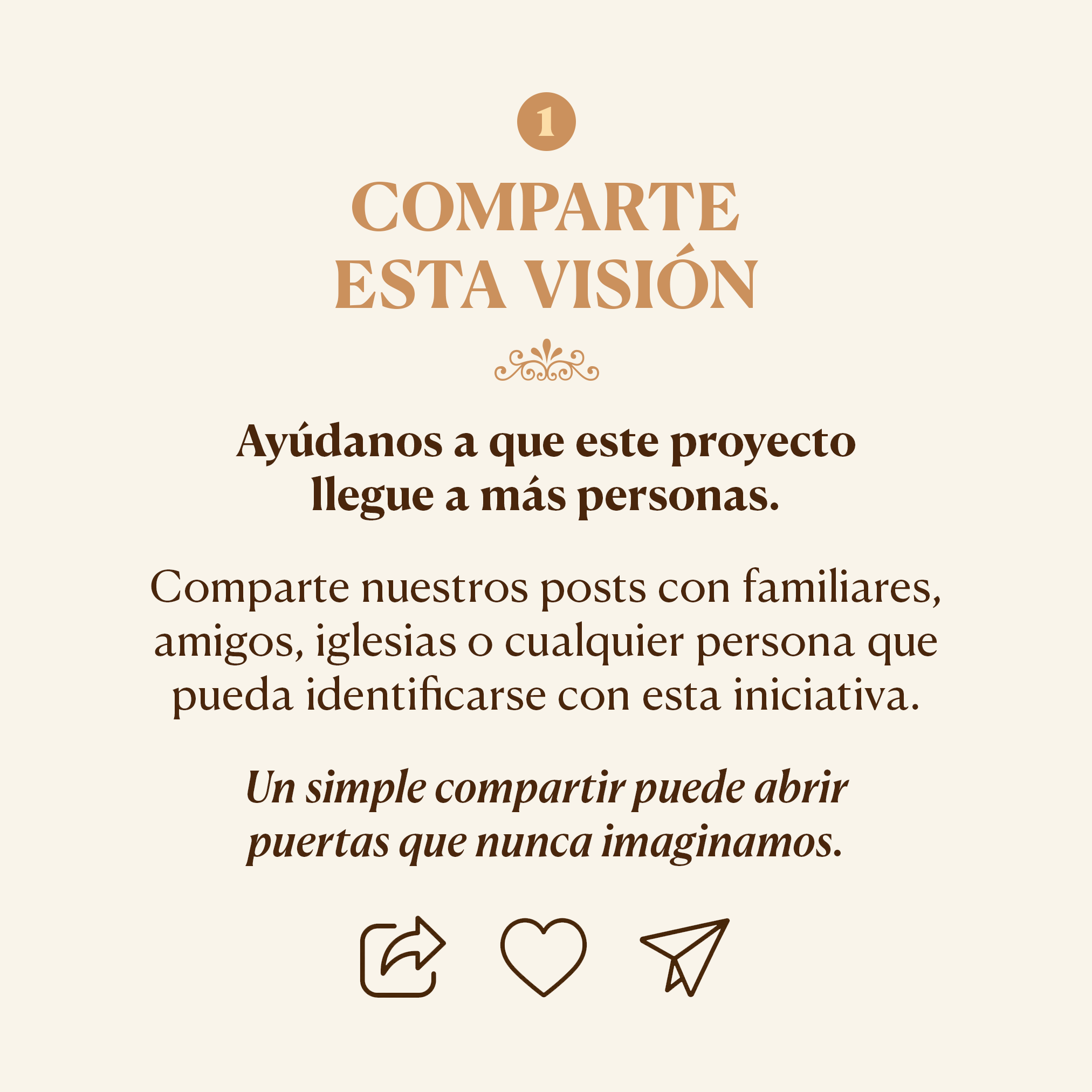 Envía esta propuesta a familiares, amigos, iglesias o cualquier persona que pueda sentirse identificada con esta misión. Muchas veces una simple recomendación abre puertas que nunca imaginamos
