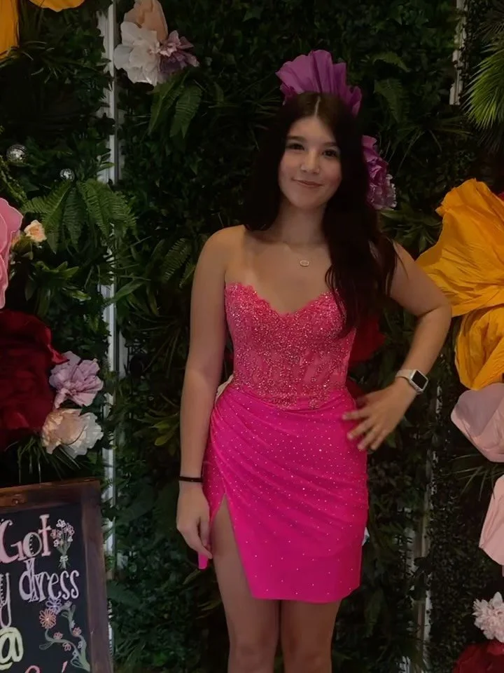 Sophia is rocking this hot pink corset top homecoming dress. 🩷🌸💕

Val&rsquo;s pick is so playful and flowey!!!! 🩵🚙💙

Macy is ready for any party with this styles that&rsquo;s elegant and feminine while still ready to party!!! ✨🌸🌷🦋

Bella cou