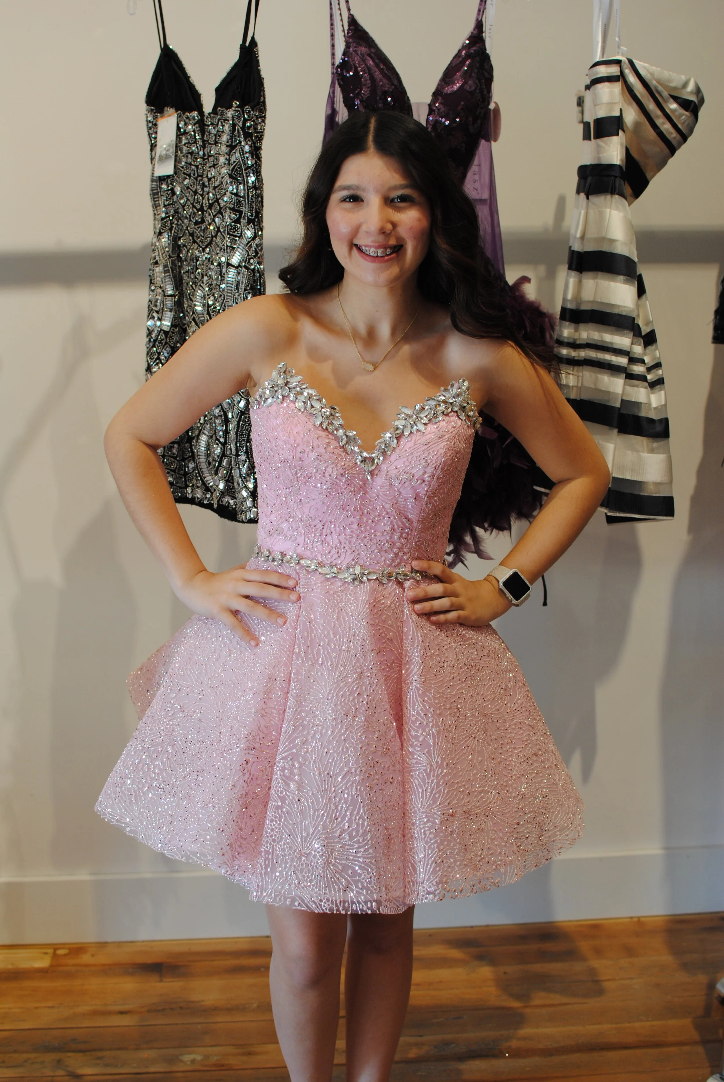 Light Pink Glitter Jewel Dress