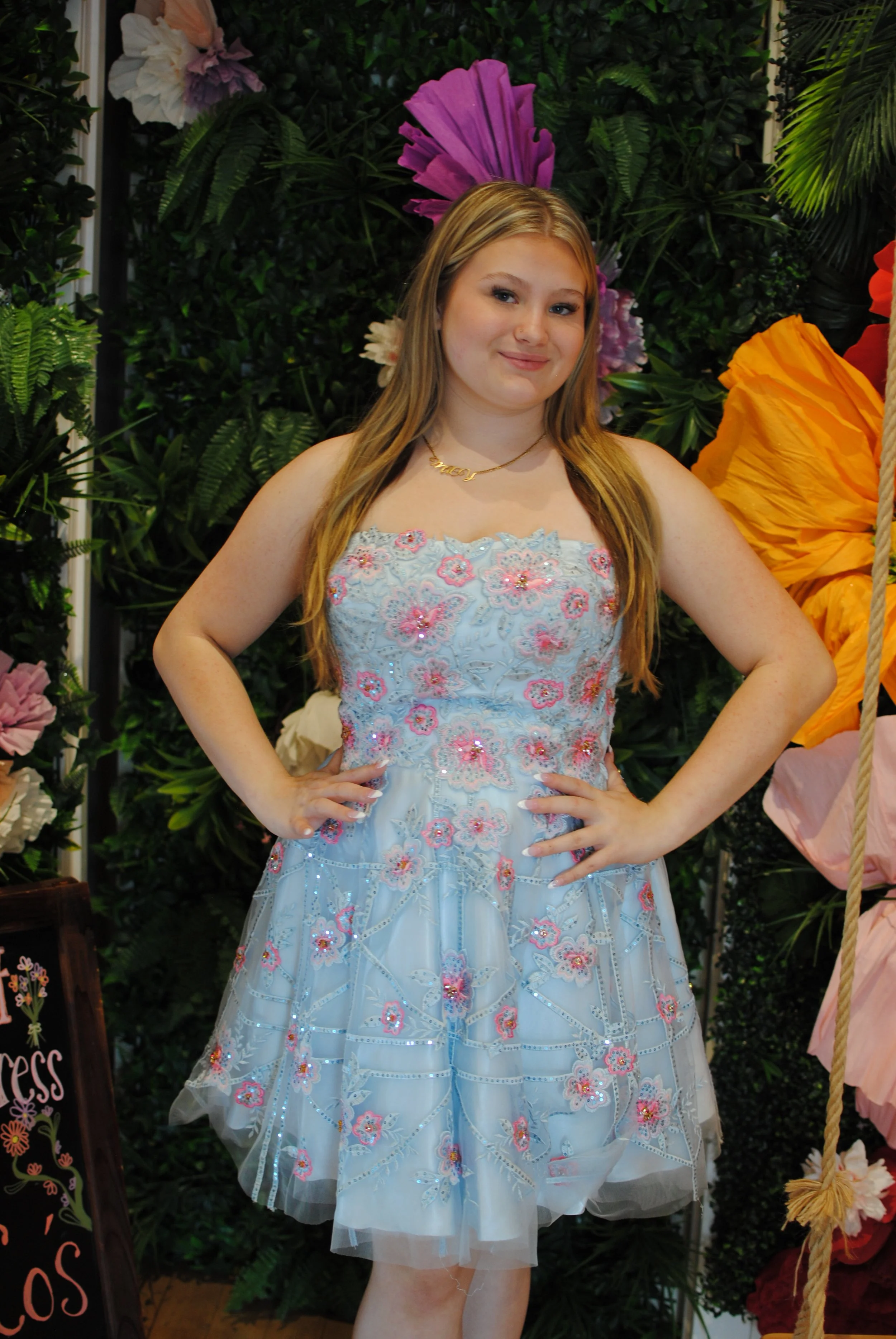 Baby Blue Embroidered Dress