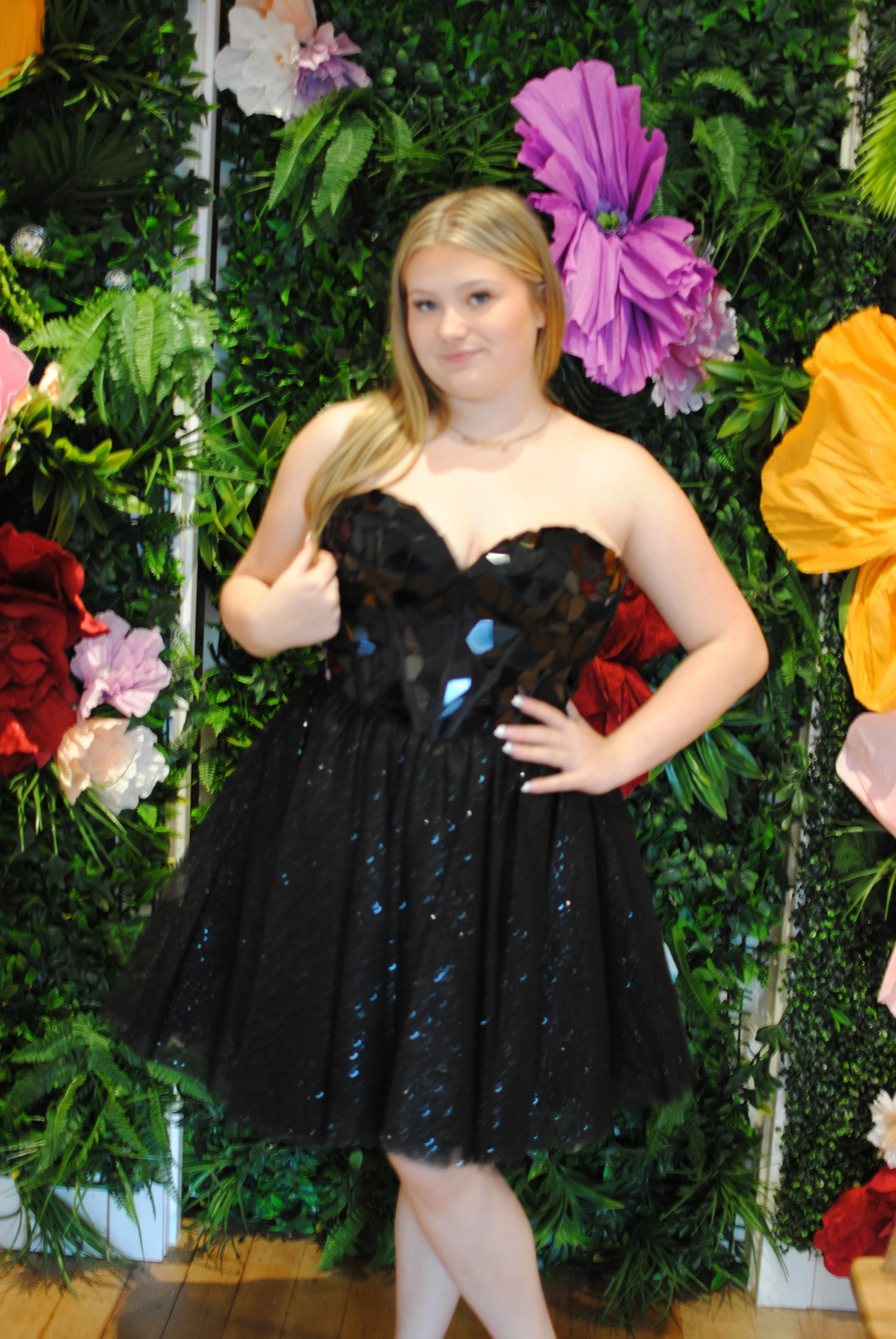 Strapless Black Corset Dress