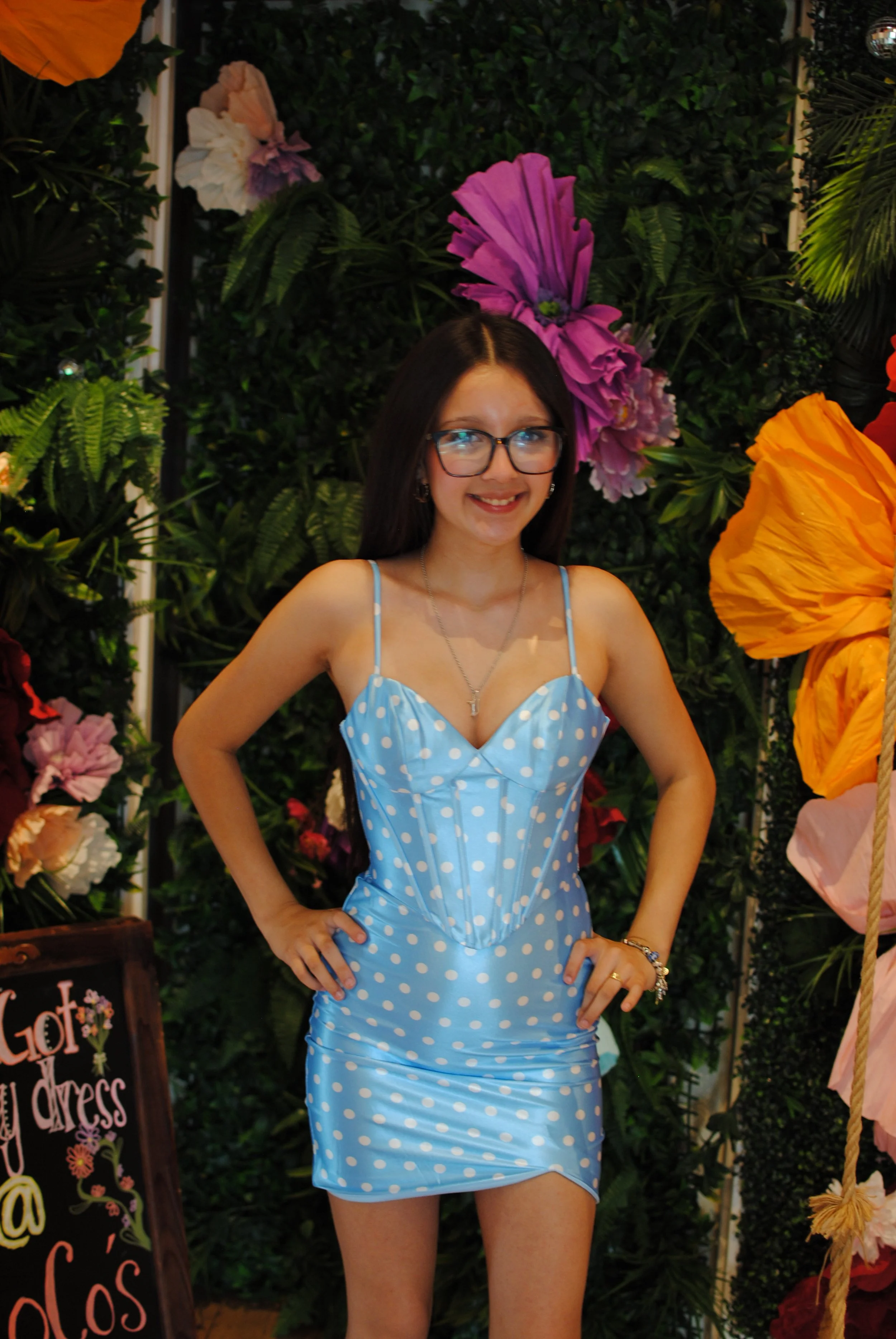 Light Blue Corset Polka Dot