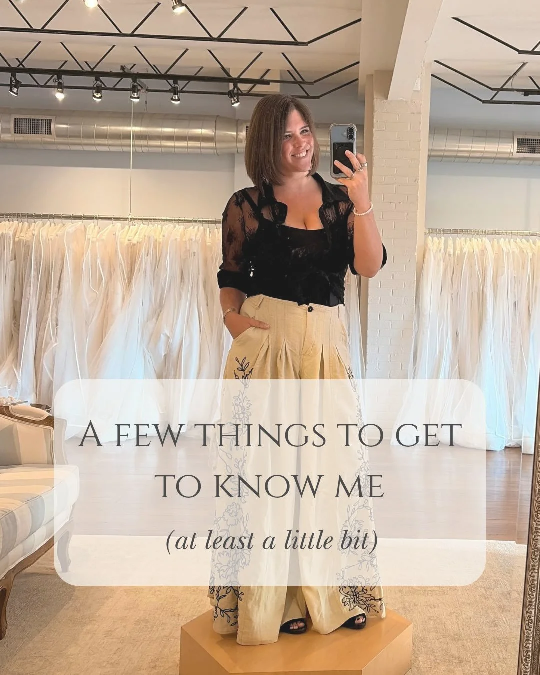 I promised you&rsquo;d get to know me a little more this month, so here we go 🤍

You&rsquo;ll get answers to how I very randomly found my way into bridal at 18, what did my wedding dress look like, the movie that somehow influenced my college major,