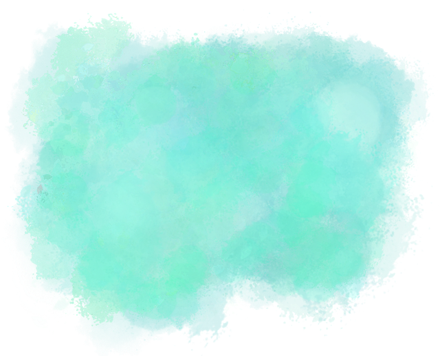 Light blue and green watercolor background with textured, abstract brush strokes.