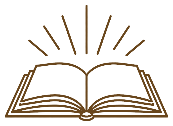 Illustration of an open book with rays emanating from above, symbolizing knowledge or enlightenment.