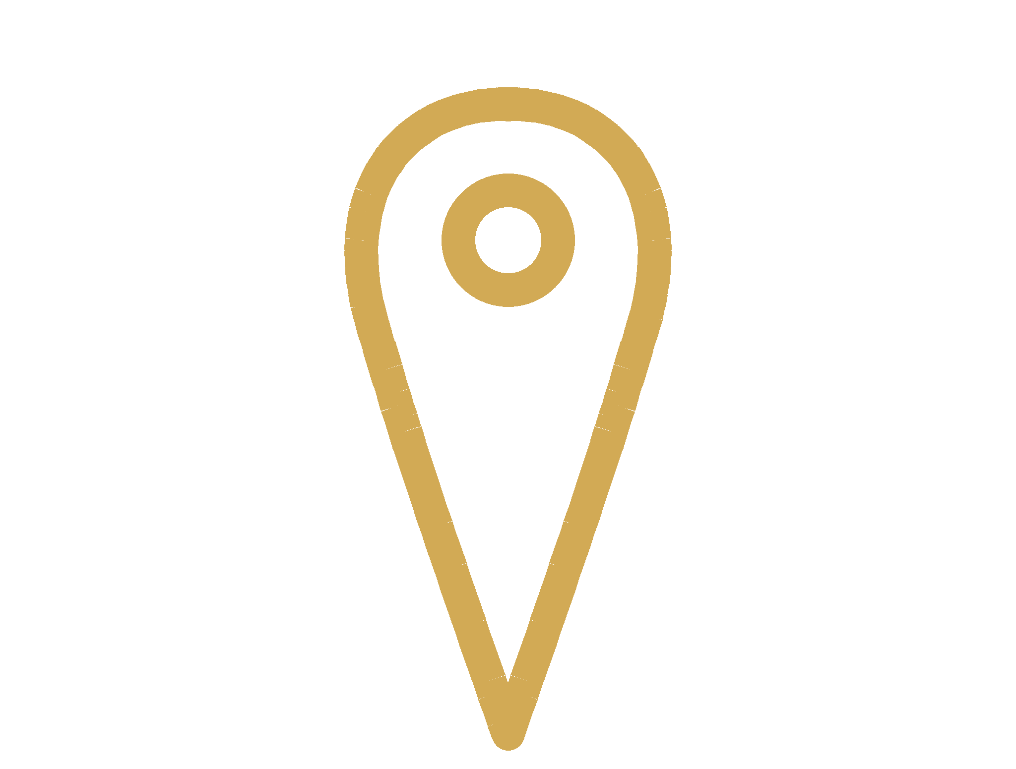 A gold map pin icon on a black background.