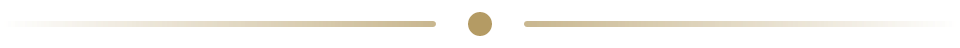 A single gold dot centered between two thin horizontal lines on a white background.