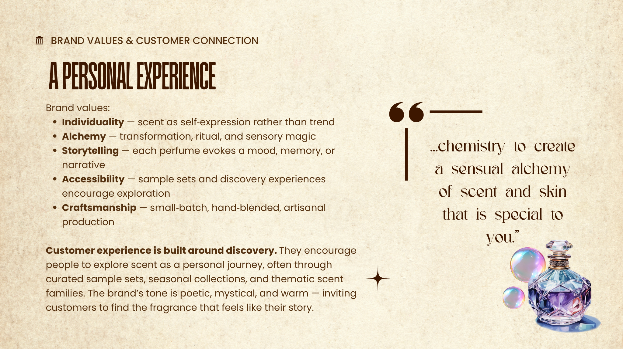 Brand values & customer connection