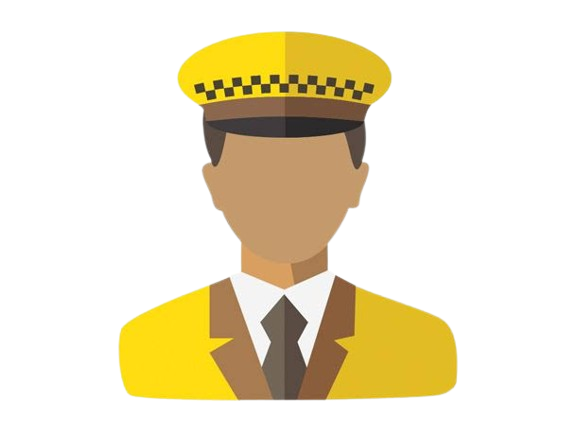 Illustration of a police officer in a yellow uniform and hat.