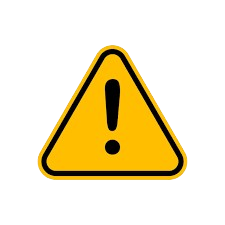 Yellow warning sign with black border and exclamation mark