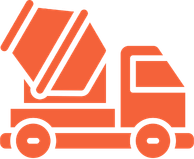Illustration of a red truck carrying a large container