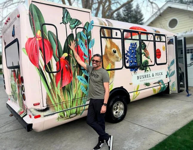 Cal Crosby with BFB Bookmobile