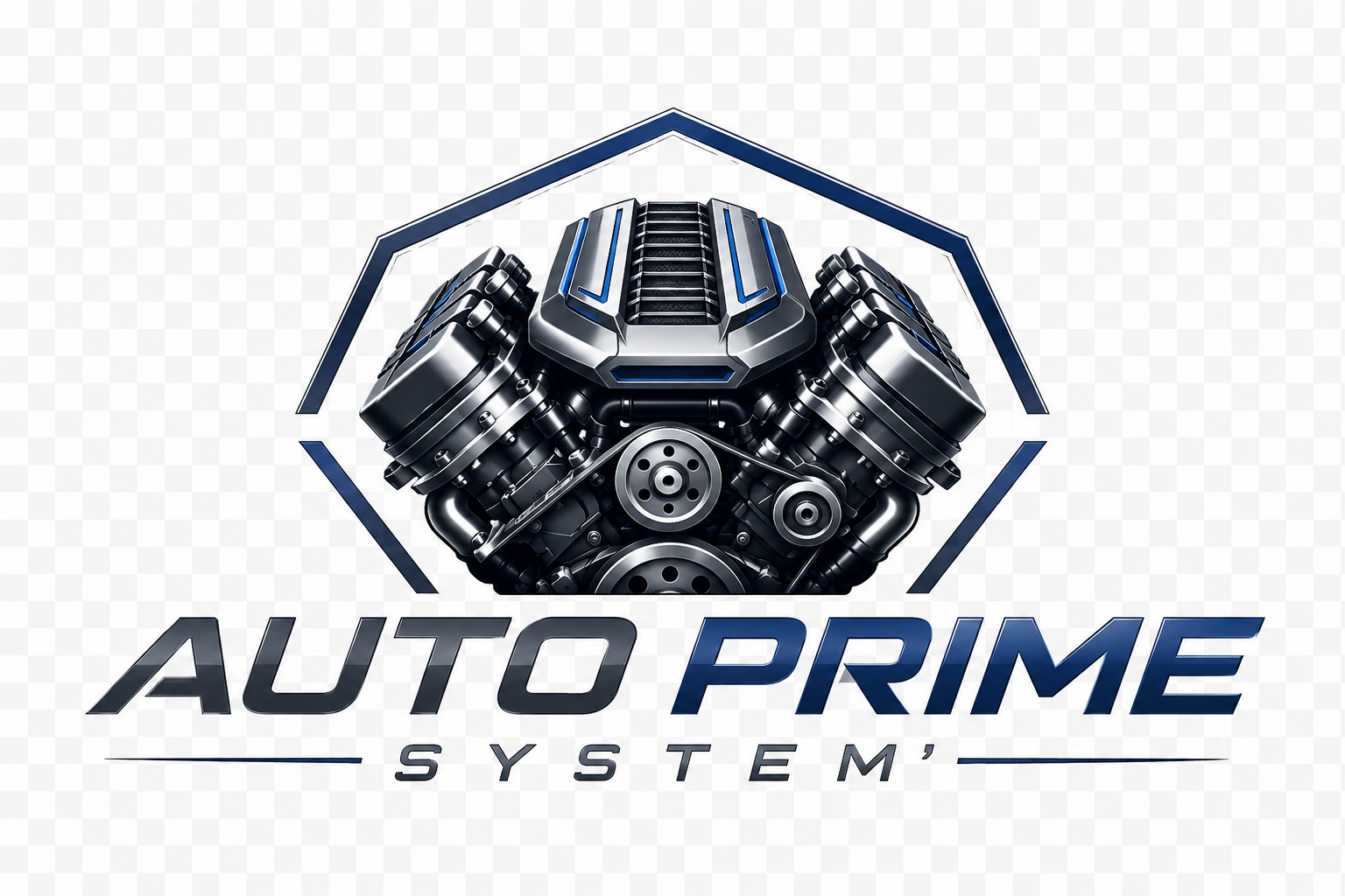 Logo featuring a metallic engine with blue accents and the text 'AUTO PRIME SYSTEM' underneath.