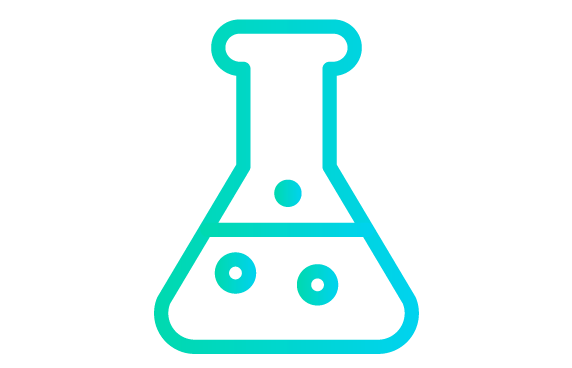 A stylized, modern logo with a gradient blue-green color and abstract geometric shapes.