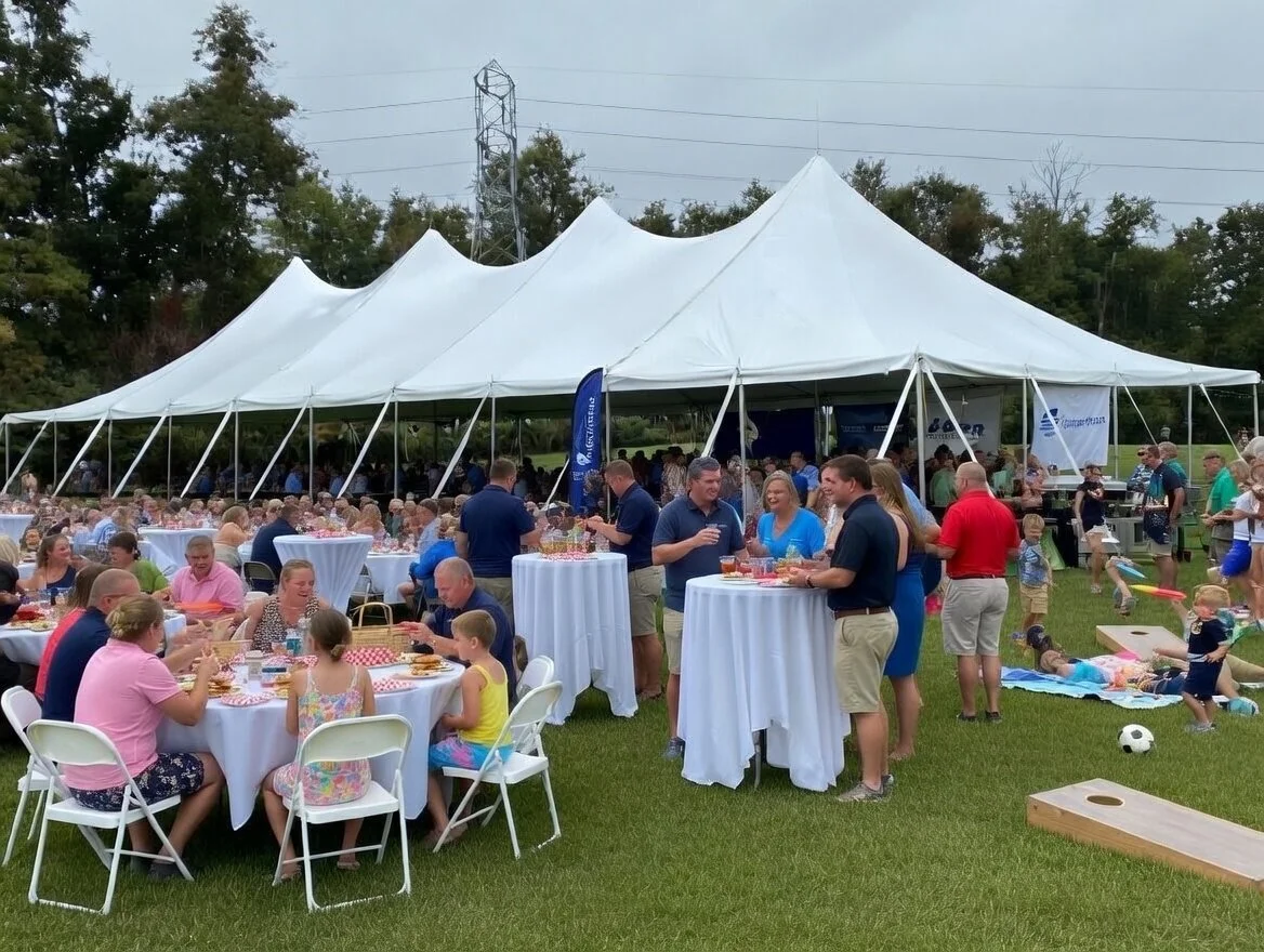 Fancy tent display at an upscale event