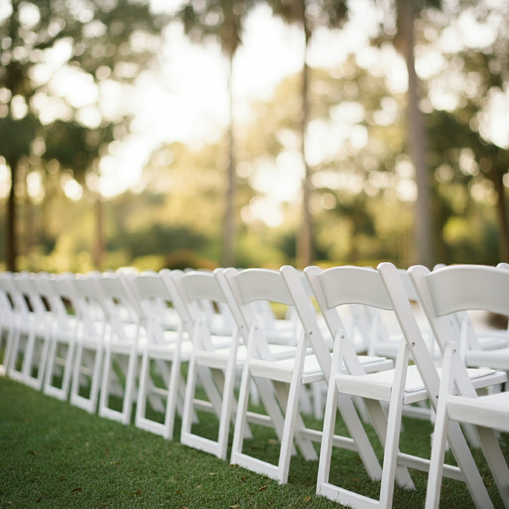 Guests on a dance floor with twinkling lights above