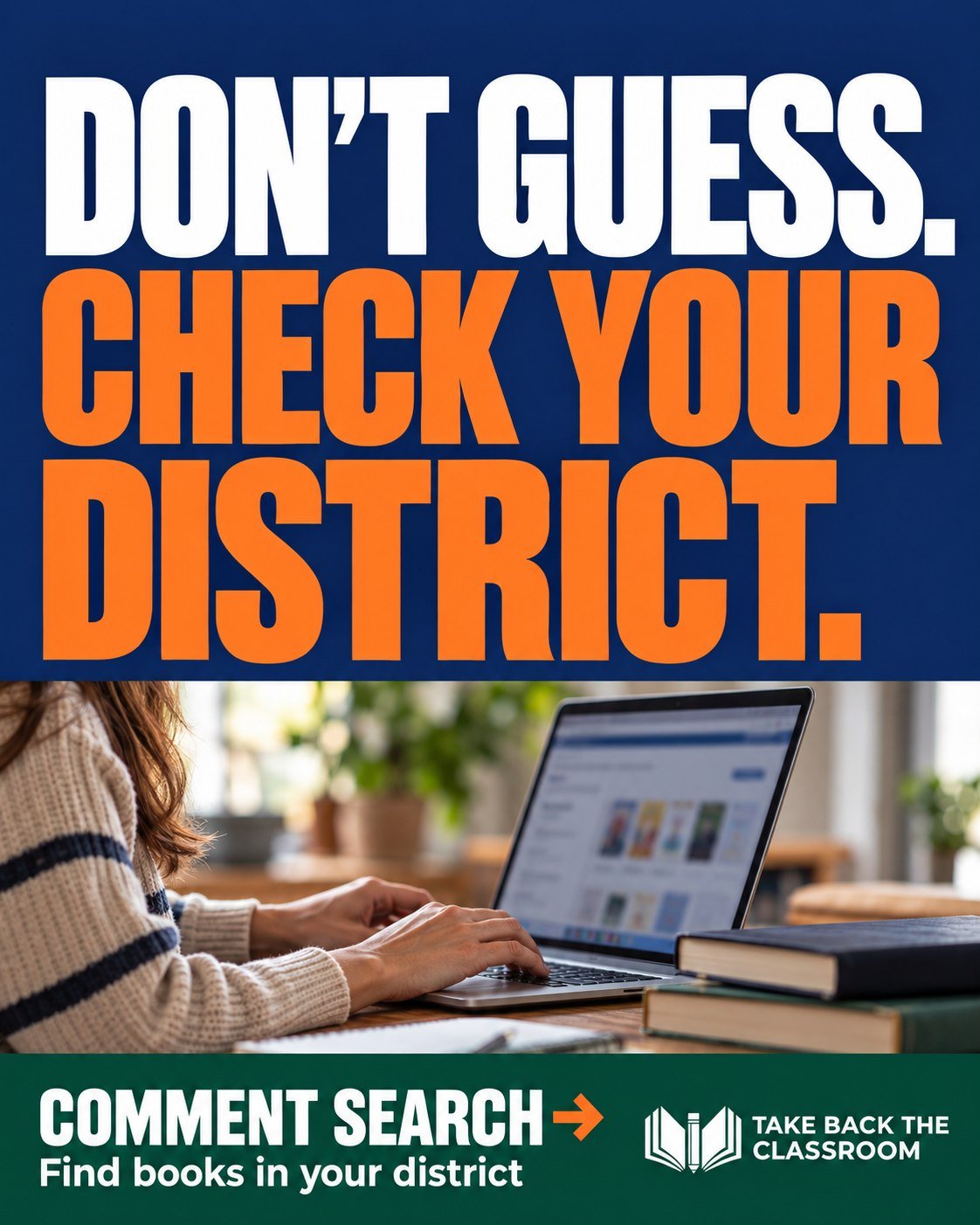 Don&rsquo;t guess what&rsquo;s in your child&rsquo;s school library. Check your district. 📚

Take Back the Classroom&rsquo;s nationwide database helps you find books flagged for sexually explicit content that may be available in your child&rsquo;s d