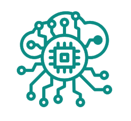 Illustration of a microchip integrated into a circuit board resembling a brain, symbolizing artificial intelligence and technology.