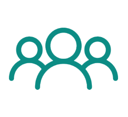 Icon of three people representing a group or community