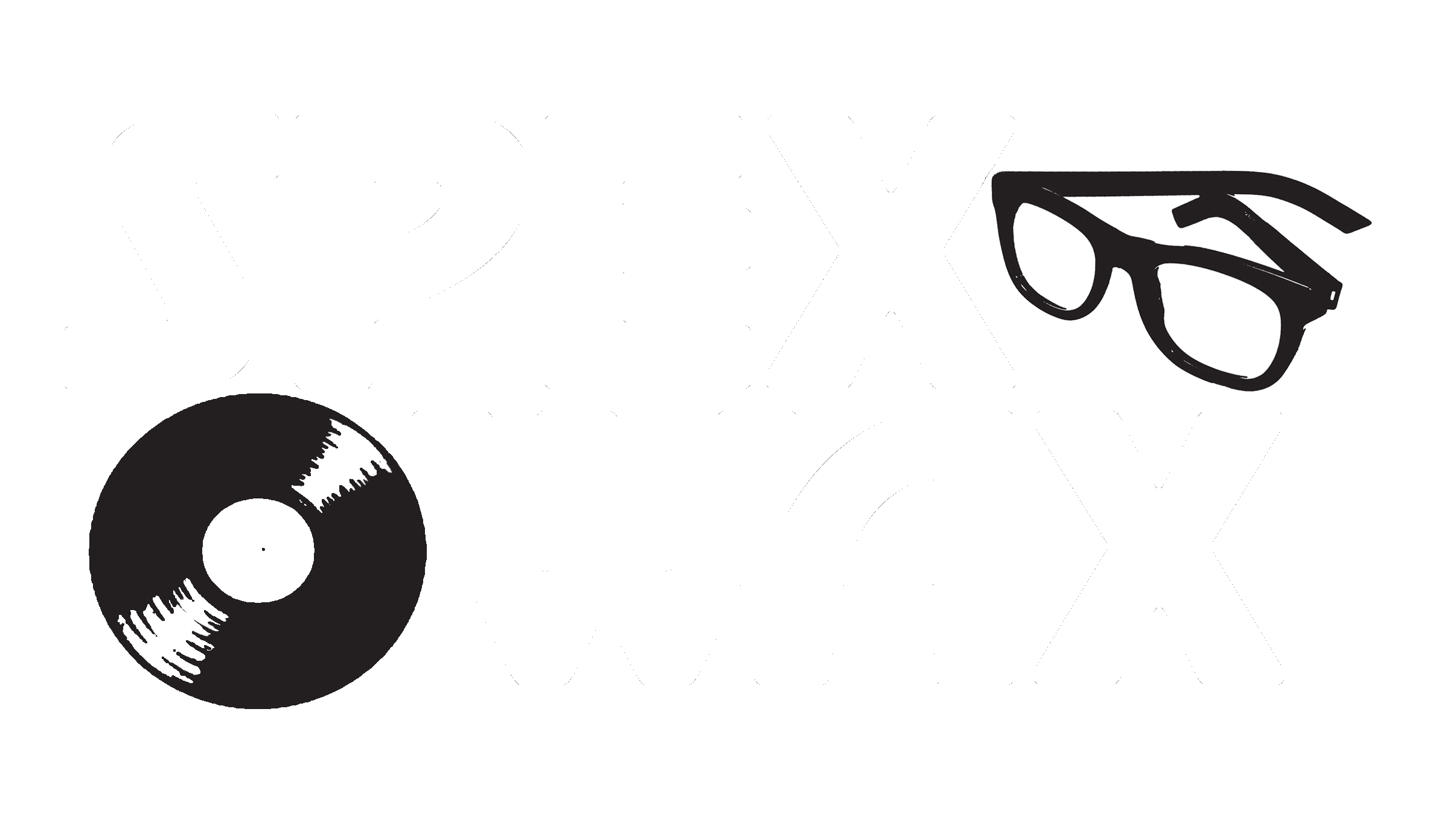 Classic black and white logo with the text "SPEX WAX" and a stylized eye glass on the right, and a vinyl record on the left.