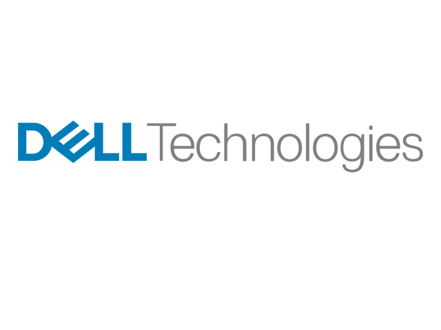 Dell Technologies logo with blue and black text.