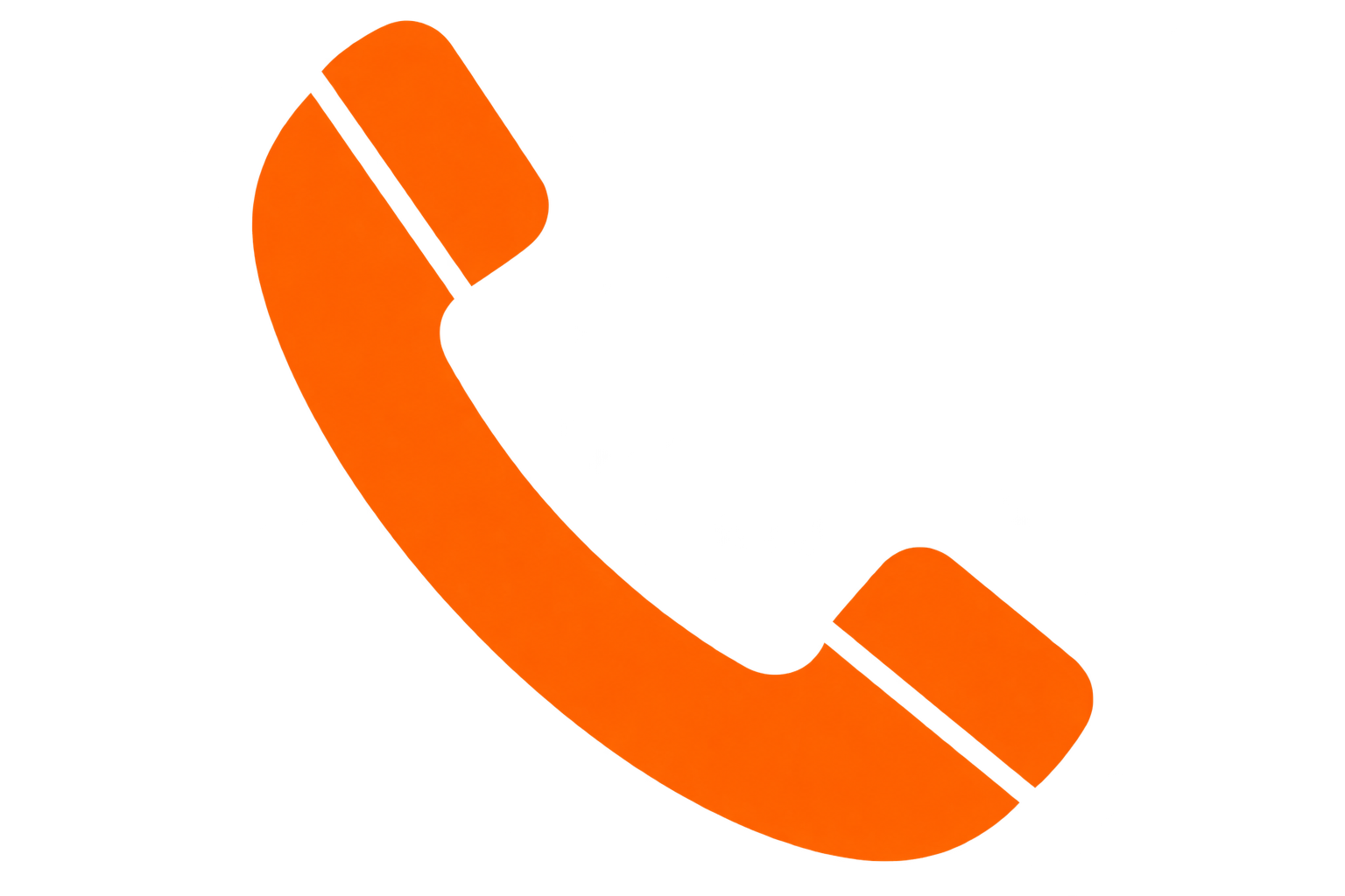 An orange icon of a telephone.