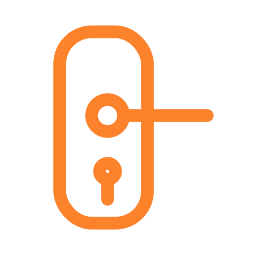 Icon of an orange door lock.