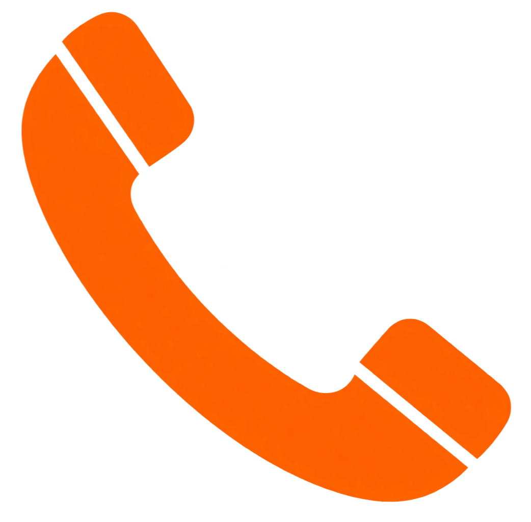 Icon of an orange telephone.