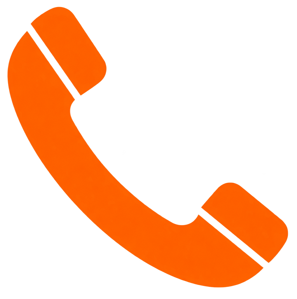 An orange telephone receiver icon.