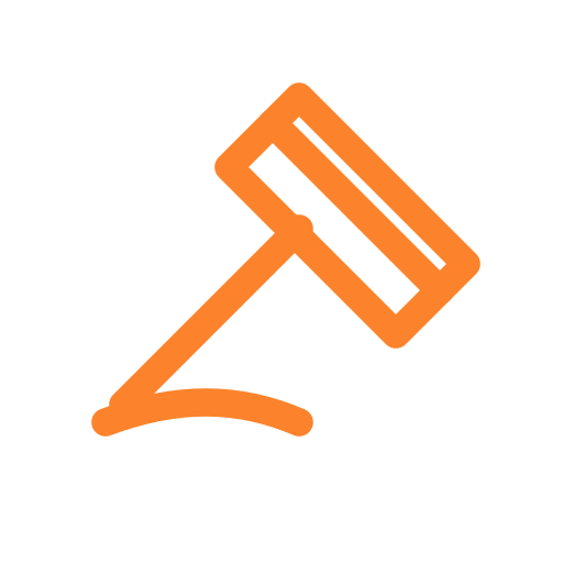 Icon of a pushpin or thumbtack in orange color.