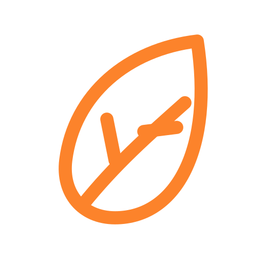 Orange icon of a leaf.