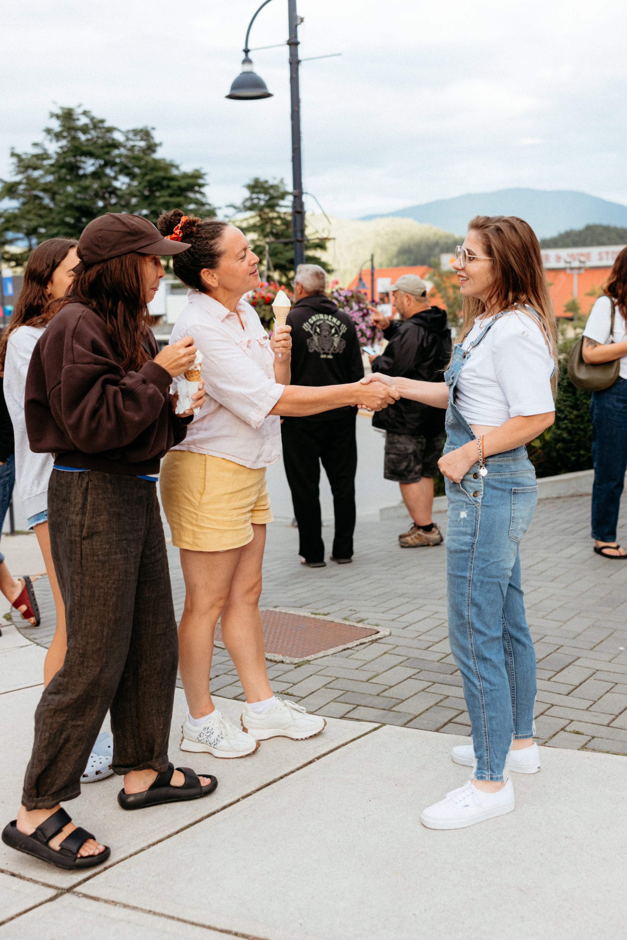 Sara engaging with the community in Lower Gibsons.