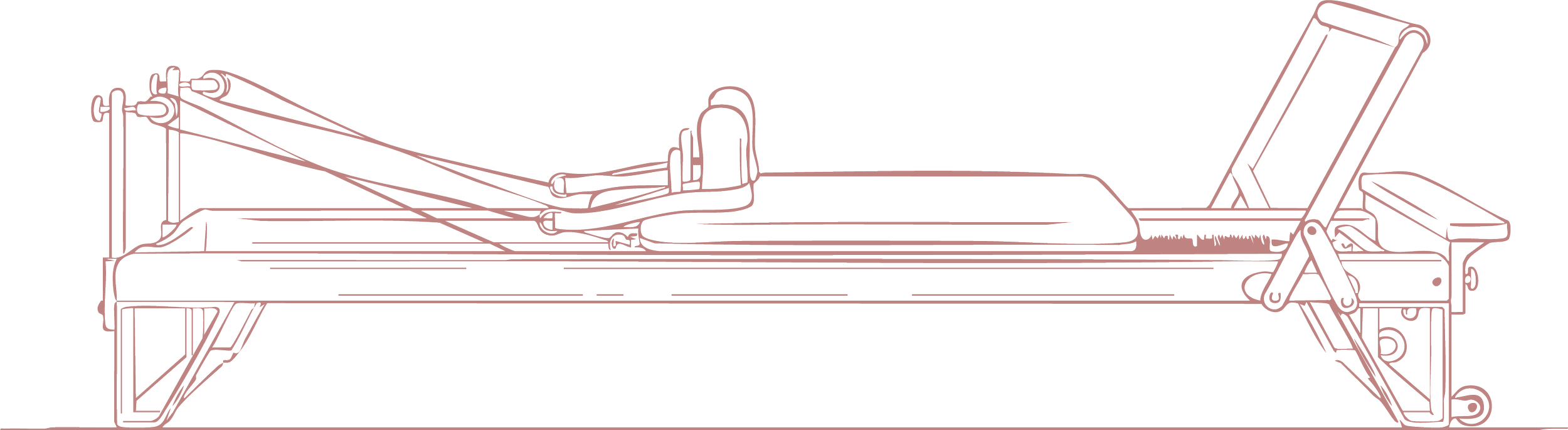 Merrithew Reformer Outline Drawing