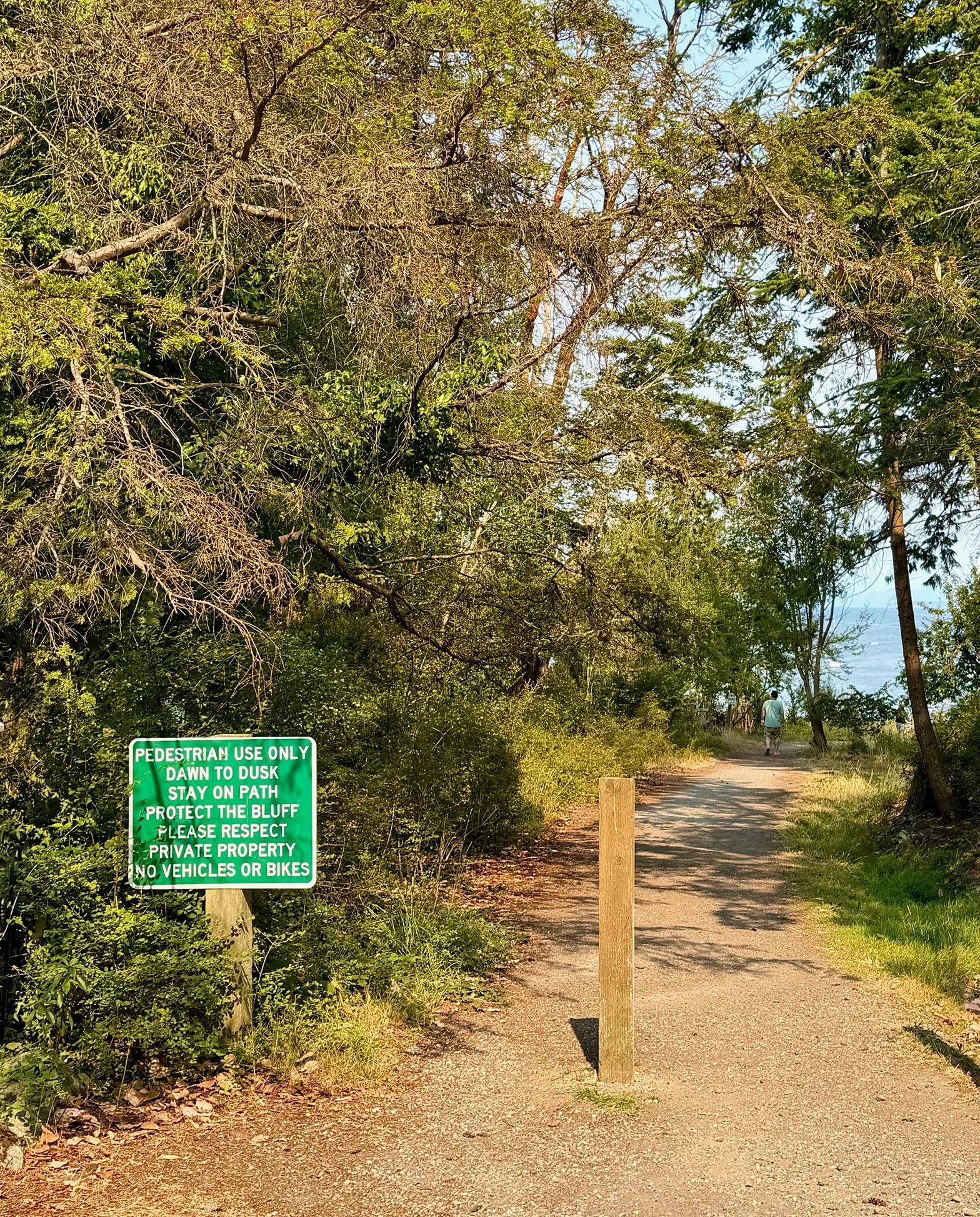 If you park in Coupeville Town Park, you can walk along the pedestrian trail down the bluff to the historic warf.
