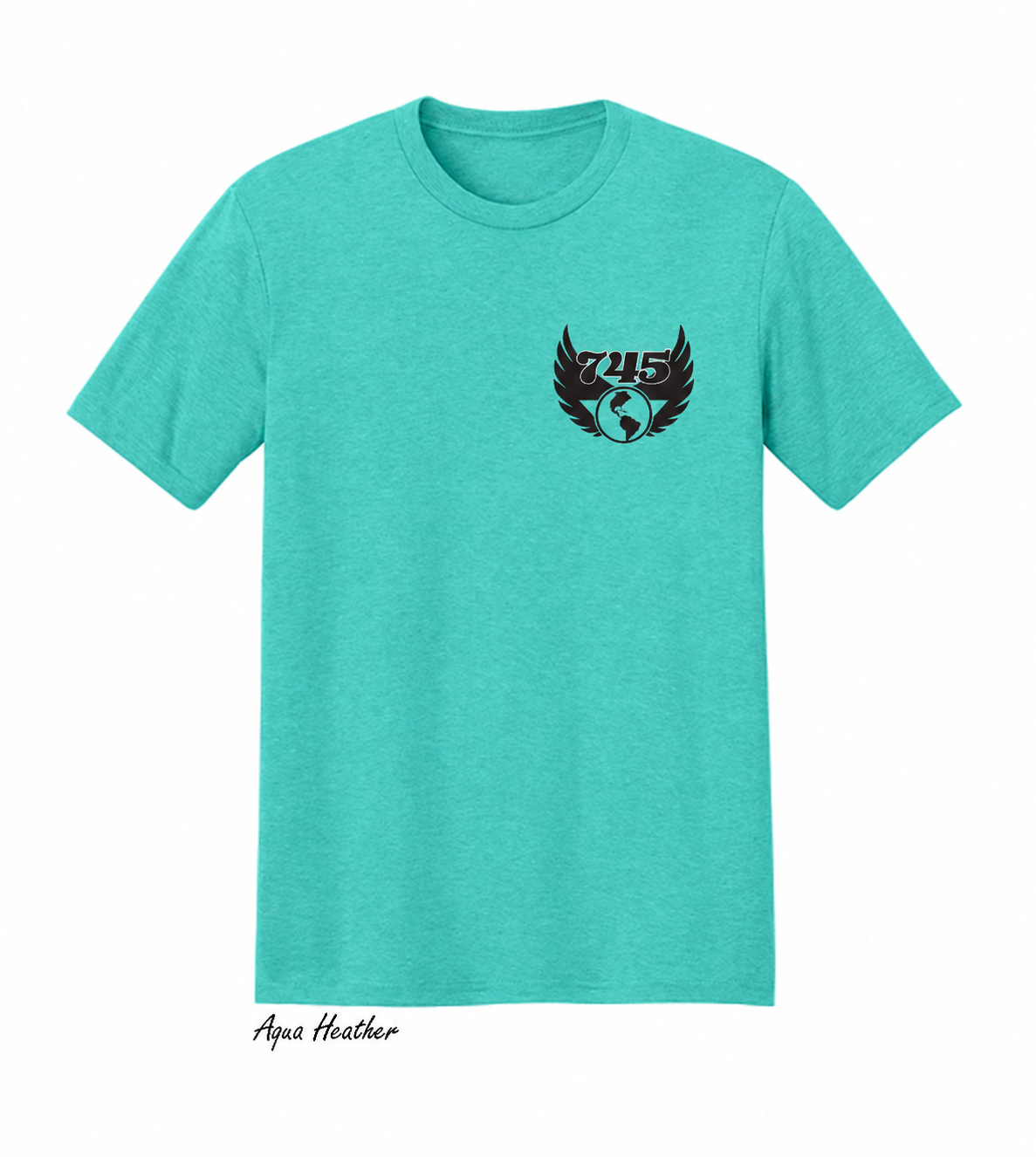 Aqua Heather Winged 745 Tee Mockup.png