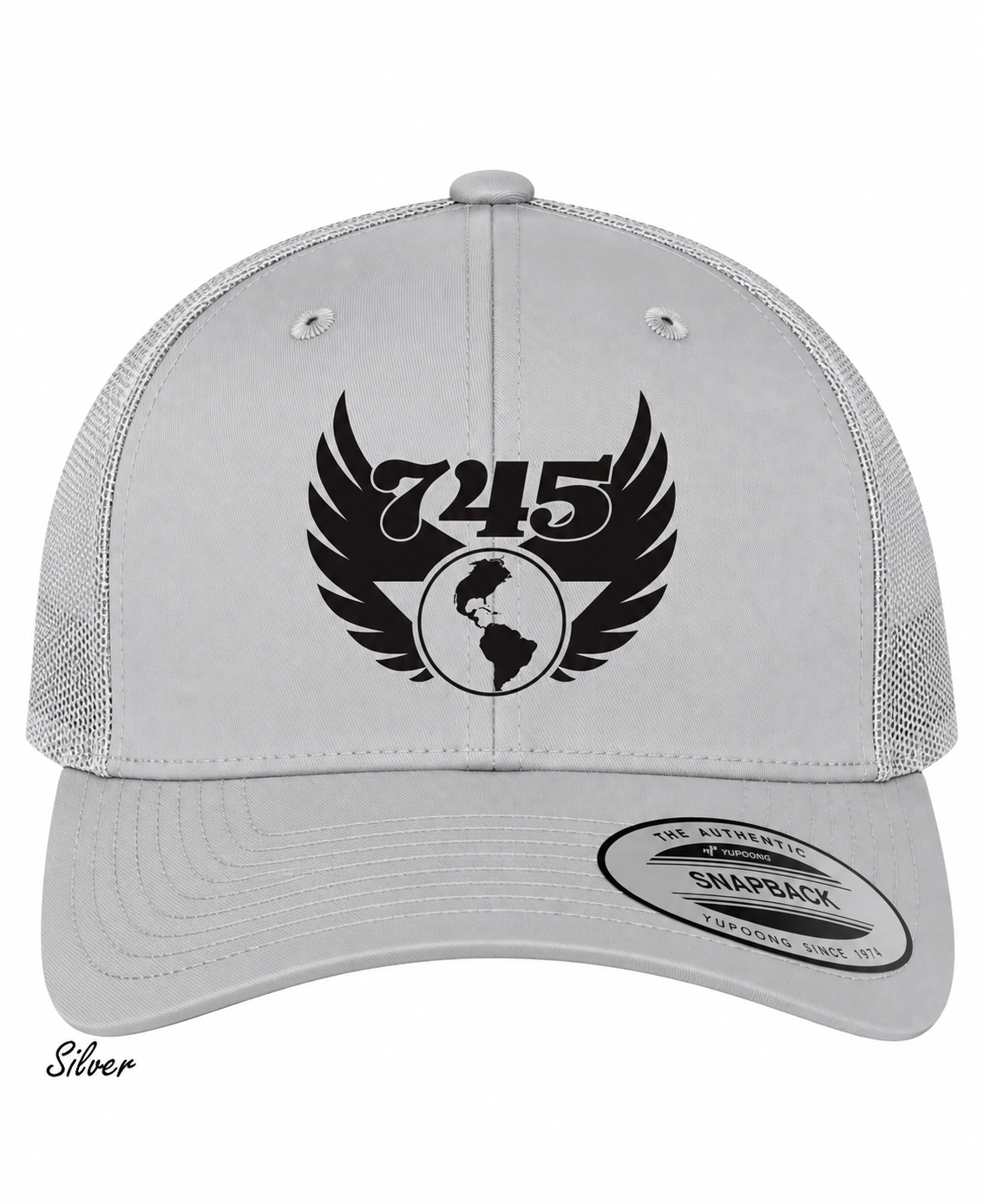 Silver 745 Winged Globe Snapback.png