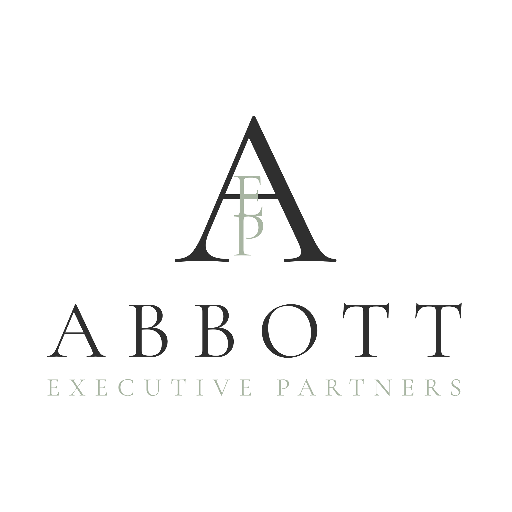 Company logo for AE Executive Partners with a large stylized letter 'A' and smaller 'E' within it, and the words 'EXCEEDINGLY PARTNERS' underneath.