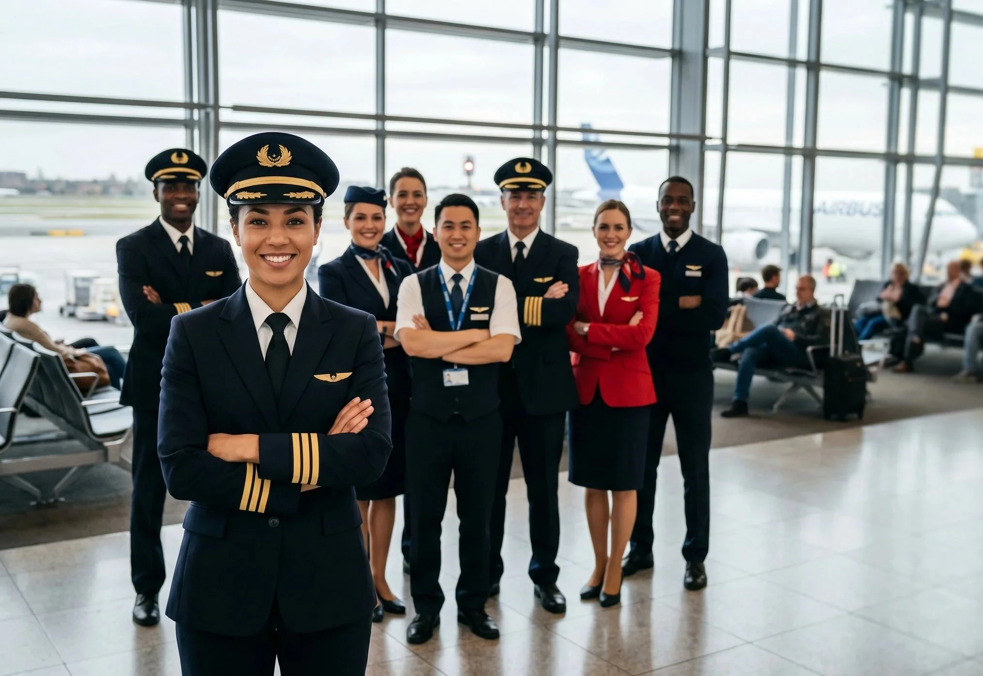 Aviation professionals, including pilots and flight attendants