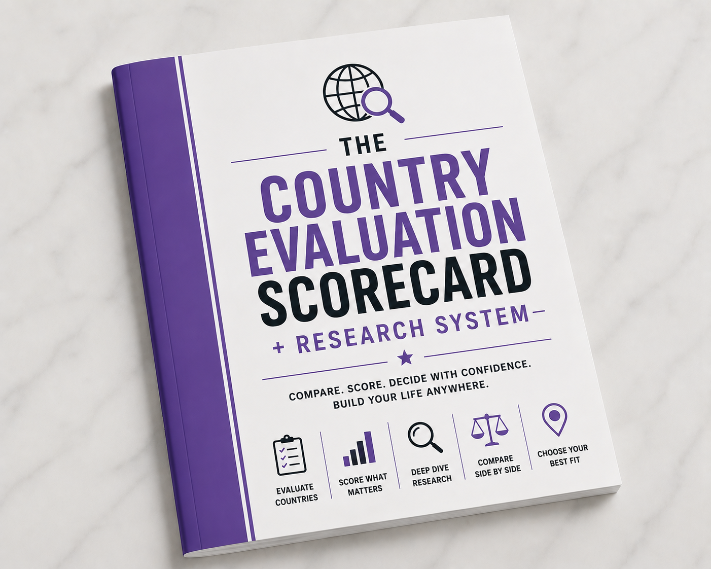 Country Evaluation Scorecard + Research System - Digital Moving Abroad Guide