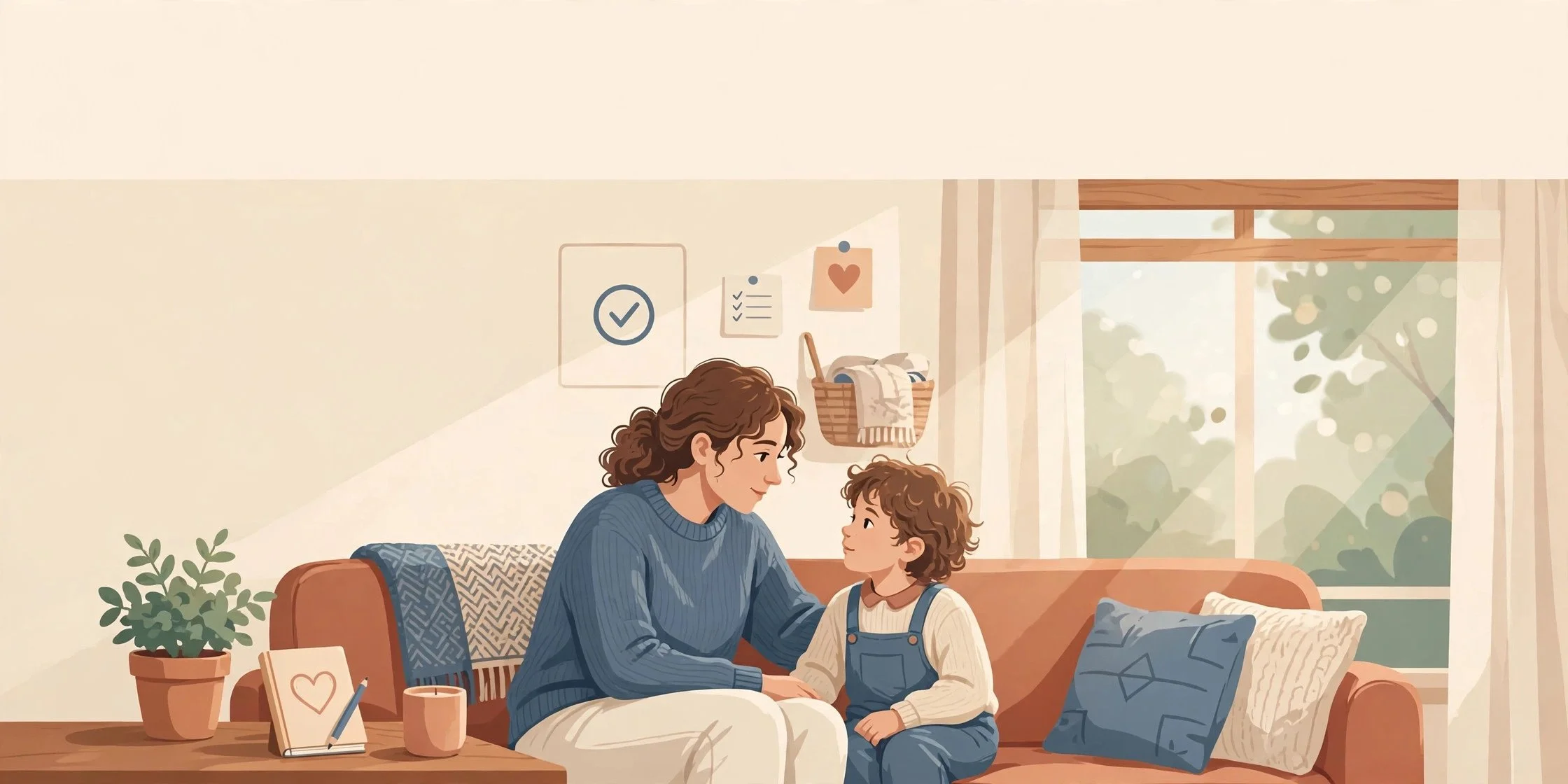 Parent and child connecting on a couch — The Prism Portal parent coaching