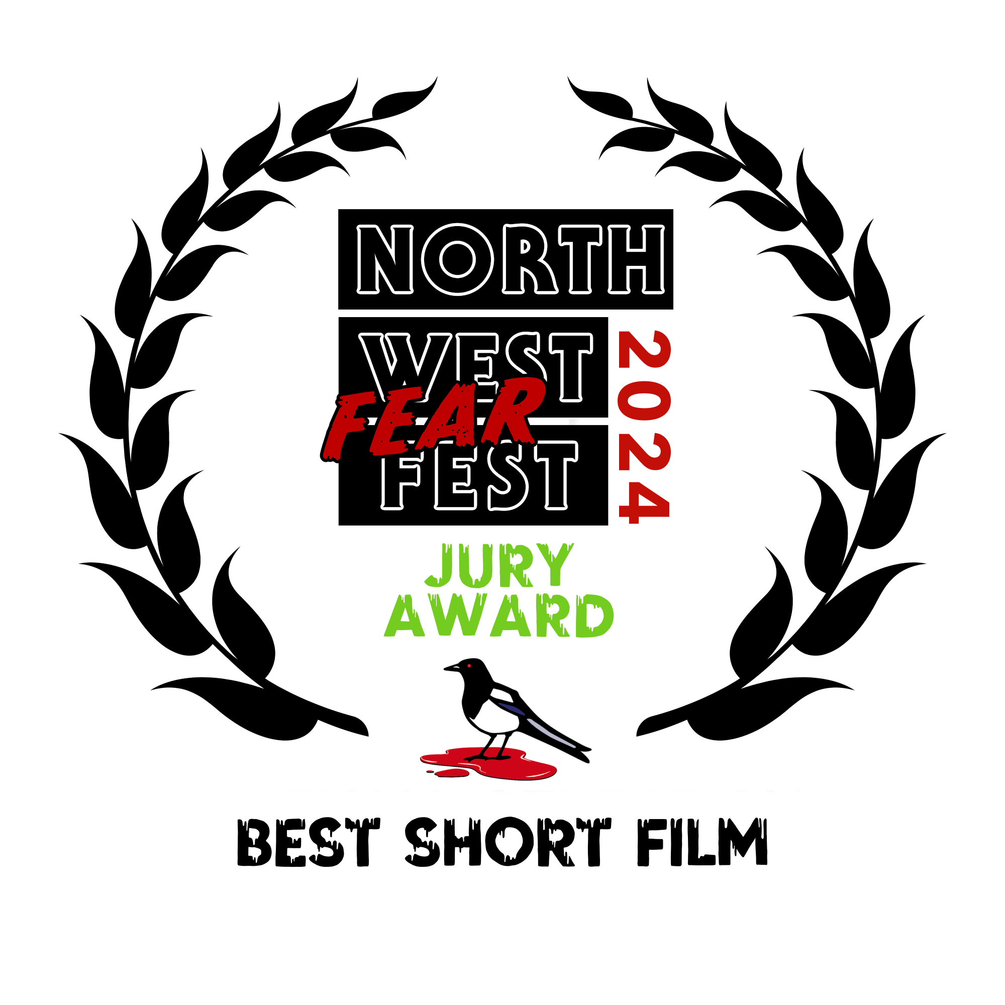 Poster for North West Fear Fest 2024 with typography and a hockey mask at the bottom.