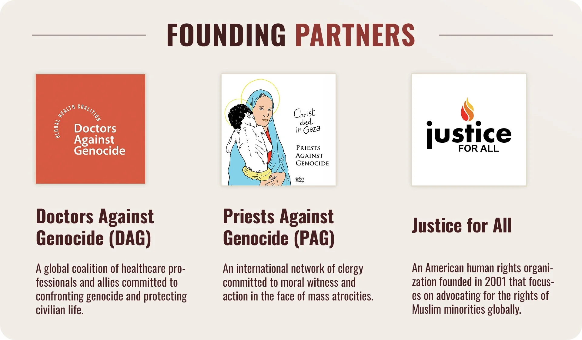 Gaza Children's Shroud - Founding partners