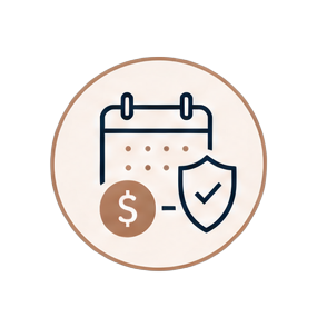 Icon representing guaranteed rent paid on a fixed schedule