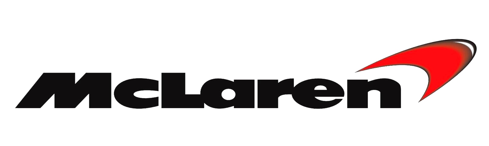 McLaren logo with the text 'McLaren' in black and a red curved swoosh above it.
