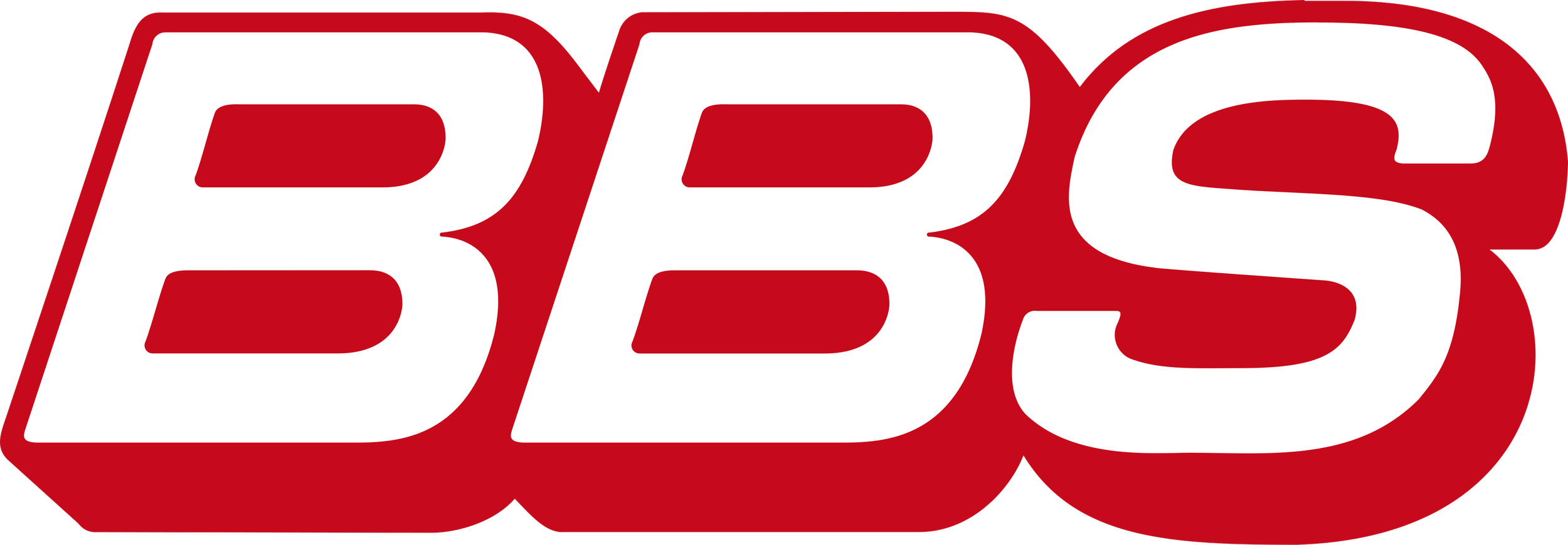 BBS logo with white letters outlined in black on a red background.