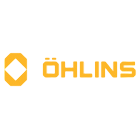 Logo of Öhlins, a suspension technology company, featuring a yellow hexagon shape and the company name in black.