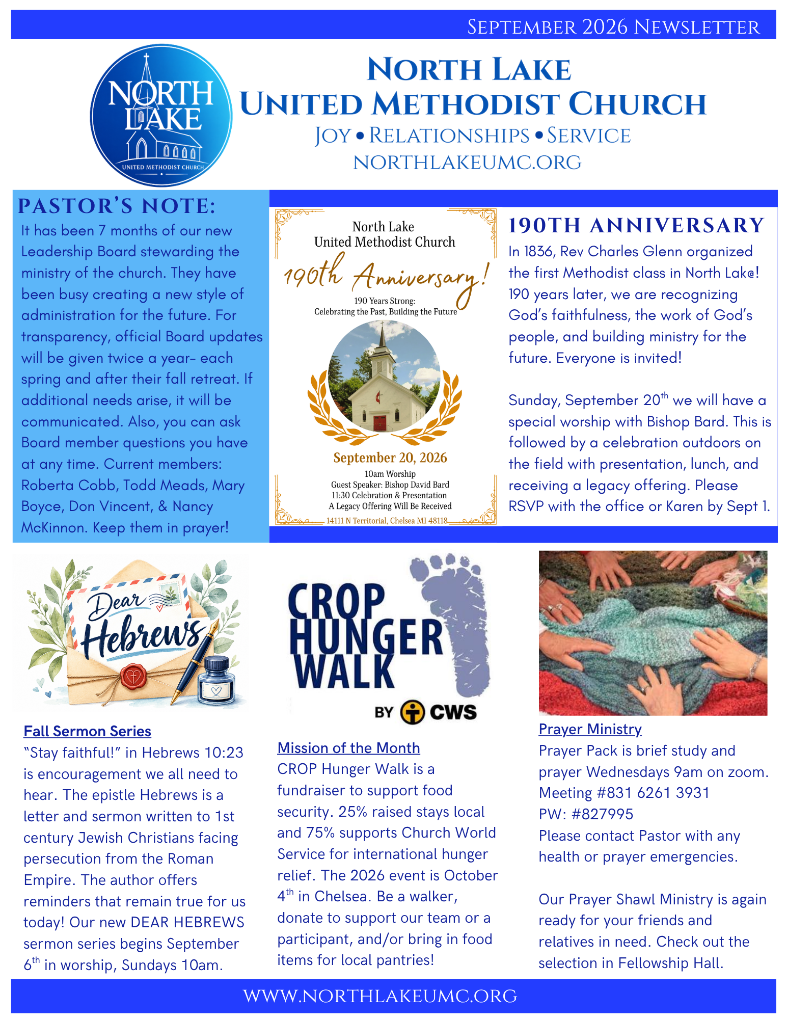 September 2026 Newsletter